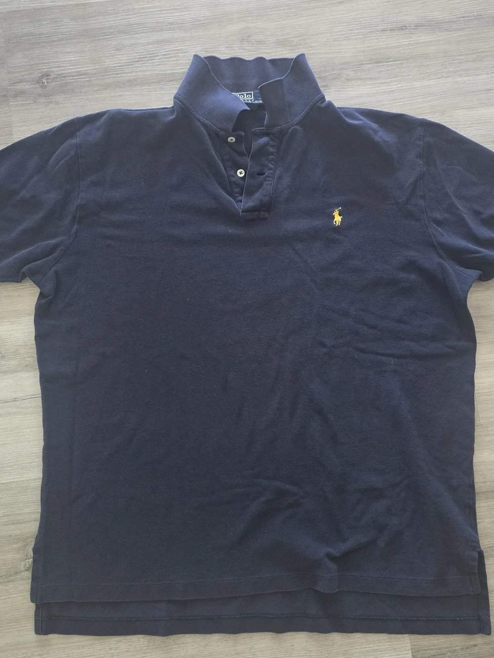 Polo by Ralph Lauren | Navy Cotton Polo Shirt with Yellow Pony | Size XL